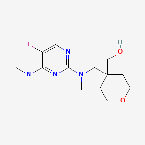 molecular formula C14H23FN4O2 B5647389 (4-{[[4-(dimethylamino)-5-fluoropyrimidin-2-yl](methyl)amino]methyl}tetrahydro-2H-pyran-4-yl)methanol 