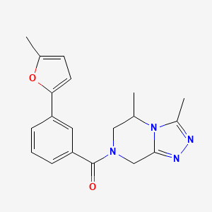 molecular formula C19H20N4O2 B5647393 3,5-dimethyl-7-[3-(5-methyl-2-furyl)benzoyl]-5,6,7,8-tetrahydro[1,2,4]triazolo[4,3-a]pyrazine 