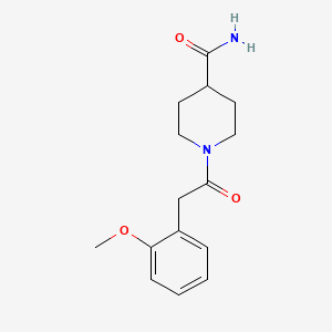 molecular formula C15H20N2O3 B5647418 1-[(2-methoxyphenyl)acetyl]-4-piperidinecarboxamide 