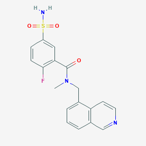 molecular formula C18H16FN3O3S B5647466 5-(aminosulfonyl)-2-fluoro-N-(5-isoquinolinylmethyl)-N-methylbenzamide 