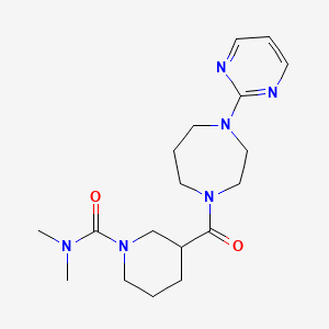 molecular formula C18H28N6O2 B5647501 N,N-dimethyl-3-{[4-(2-pyrimidinyl)-1,4-diazepan-1-yl]carbonyl}-1-piperidinecarboxamide 