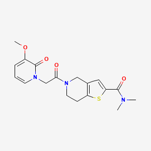 molecular formula C18H21N3O4S B5647515 5-[(3-methoxy-2-oxopyridin-1(2H)-yl)acetyl]-N,N-dimethyl-4,5,6,7-tetrahydrothieno[3,2-c]pyridine-2-carboxamide 