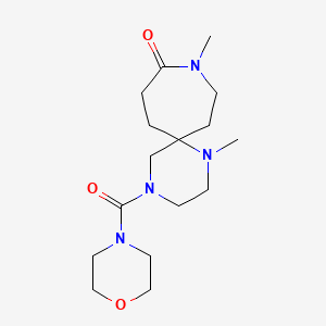molecular formula C16H28N4O3 B5647520 1,9-dimethyl-4-(morpholin-4-ylcarbonyl)-1,4,9-triazaspiro[5.6]dodecan-10-one 