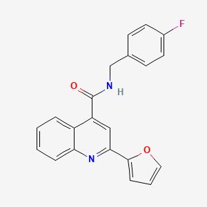 molecular formula C21H15FN2O2 B5647528 N-(4-fluorobenzyl)-2-(2-furyl)-4-quinolinecarboxamide 