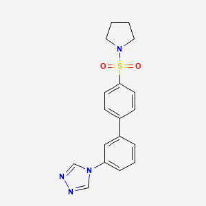 molecular formula C18H18N4O2S B5647536 4-[4'-(pyrrolidin-1-ylsulfonyl)biphenyl-3-yl]-4H-1,2,4-triazole 