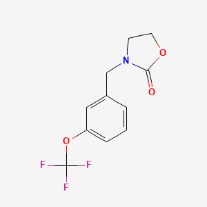 molecular formula C11H10F3NO3 B5647566 3-[3-(trifluoromethoxy)benzyl]-1,3-oxazolidin-2-one 
