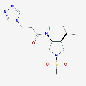molecular formula C13H23N5O3S B5647585 N-[(3R*,4S*)-4-isopropyl-1-(methylsulfonyl)-3-pyrrolidinyl]-3-(4H-1,2,4-triazol-4-yl)propanamide 