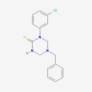 molecular formula C16H16ClN3S B5647591 5-benzyl-1-(3-chlorophenyl)-1,3,5-triazinane-2-thione 