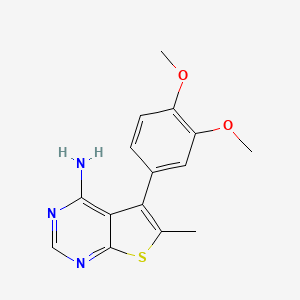 molecular formula C15H15N3O2S B5647595 5-(3,4-dimethoxyphenyl)-6-methylthieno[2,3-d]pyrimidin-4-amine 