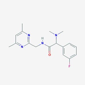 molecular formula C17H21FN4O B5647599 2-(dimethylamino)-N-[(4,6-dimethyl-2-pyrimidinyl)methyl]-2-(3-fluorophenyl)acetamide 