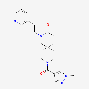 molecular formula C21H27N5O2 B5647604 9-[(1-methyl-1H-pyrazol-4-yl)carbonyl]-2-(2-pyridin-3-ylethyl)-2,9-diazaspiro[5.5]undecan-3-one 