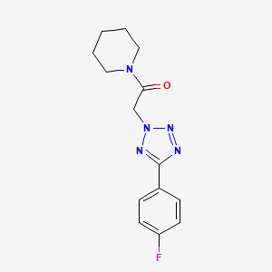 molecular formula C14H16FN5O B5647674 1-{[5-(4-fluorophenyl)-2H-tetrazol-2-yl]acetyl}piperidine 