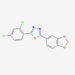 molecular formula C15H8Cl2N2O3 B5647687 2-(1,3-benzodioxol-5-yl)-5-(2,4-dichlorophenyl)-1,3,4-oxadiazole 