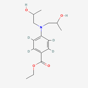 molecular formula C15H23NO4 B564769 4-[Bis(2-hydroxypropyl)amino]benzoic Acid-d4 Ethyl Ester CAS No. 1189469-25-7