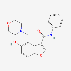 molecular formula C21H22N2O4 B5647702 5-hydroxy-2-methyl-4-(4-morpholinylmethyl)-N-phenyl-1-benzofuran-3-carboxamide 