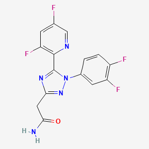 molecular formula C15H9F4N5O B5647733 2-[1-(3,4-difluorophenyl)-5-(3,5-difluoropyridin-2-yl)-1H-1,2,4-triazol-3-yl]acetamide 