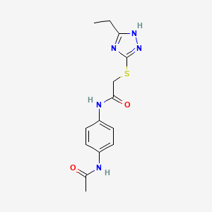 molecular formula C14H17N5O2S B5647739 N-[4-(acetylamino)phenyl]-2-[(5-ethyl-4H-1,2,4-triazol-3-yl)thio]acetamide 