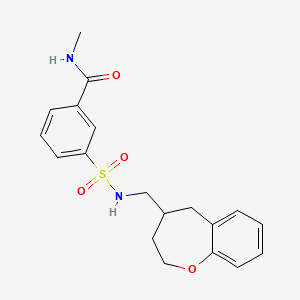 molecular formula C19H22N2O4S B5647756 N-methyl-3-{[(2,3,4,5-tetrahydro-1-benzoxepin-4-ylmethyl)amino]sulfonyl}benzamide 