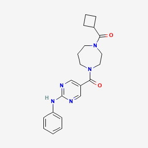 molecular formula C21H25N5O2 B5647763 5-{[4-(cyclobutylcarbonyl)-1,4-diazepan-1-yl]carbonyl}-N-phenyl-2-pyrimidinamine 