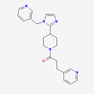 molecular formula C22H25N5O B5647777 3-(3-oxo-3-{4-[1-(pyridin-3-ylmethyl)-1H-imidazol-2-yl]piperidin-1-yl}propyl)pyridine 