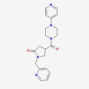 molecular formula C20H23N5O2 B5647791 1-(2-pyridinylmethyl)-4-{[4-(4-pyridinyl)-1-piperazinyl]carbonyl}-2-pyrrolidinone 