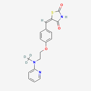 molecular formula C18H17N3O3S B564780 5-[4-[2-((Methyl-d3)pyridin-2-ylamino)ethoxy]benzylidene]thiazolidine-2,4-dione CAS No. 1185245-57-1