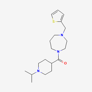 molecular formula C19H31N3OS B5647802 1-[(1-isopropyl-4-piperidinyl)carbonyl]-4-(2-thienylmethyl)-1,4-diazepane 
