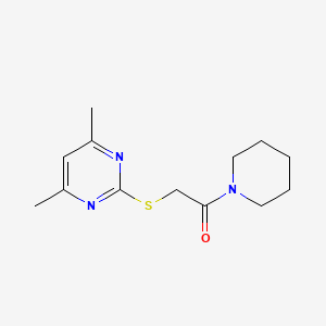 molecular formula C13H19N3OS B5647827 4,6-dimethyl-2-{[2-oxo-2-(1-piperidinyl)ethyl]thio}pyrimidine 