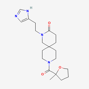 molecular formula C20H30N4O3 B5647835 2-[2-(1H-imidazol-4-yl)ethyl]-9-[(2-methyltetrahydrofuran-2-yl)carbonyl]-2,9-diazaspiro[5.5]undecan-3-one 