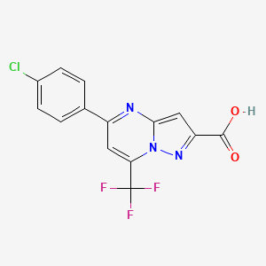 molecular formula C14H7ClF3N3O2 B5647865 5-(4-chlorophenyl)-7-(trifluoromethyl)pyrazolo[1,5-a]pyrimidine-2-carboxylic acid CAS No. 312922-12-6