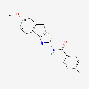 N-(6-methoxy-8H-indeno[1,2-d][1,3]thiazol-2-yl)-4-methylbenzamide