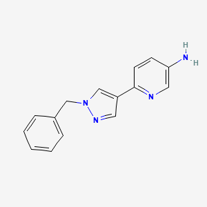 molecular formula C15H14N4 B5647903 6-(1-benzyl-1H-pyrazol-4-yl)pyridin-3-amine 