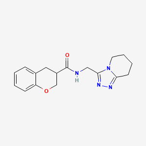 molecular formula C17H20N4O2 B5647915 N-(5,6,7,8-tetrahydro[1,2,4]triazolo[4,3-a]pyridin-3-ylmethyl)chromane-3-carboxamide 