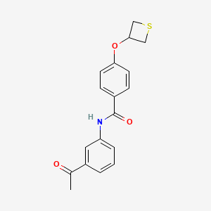 molecular formula C18H17NO3S B5647931 N-(3-acetylphenyl)-4-(3-thietanyloxy)benzamide CAS No. 5880-27-3