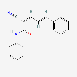 molecular formula C18H14N2O B5647940 2-cyano-N,5-diphenyl-2,4-pentadienamide 