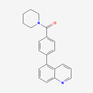 molecular formula C21H20N2O B5647957 5-[4-(piperidin-1-ylcarbonyl)phenyl]quinoline 
