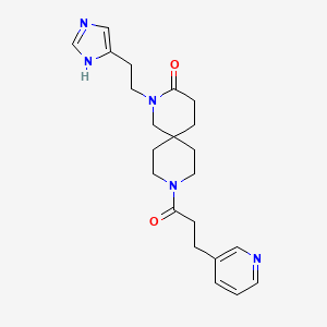 molecular formula C22H29N5O2 B5647973 2-[2-(1H-imidazol-4-yl)ethyl]-9-(3-pyridin-3-ylpropanoyl)-2,9-diazaspiro[5.5]undecan-3-one 