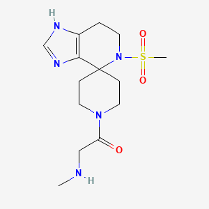 molecular formula C14H23N5O3S B5647982 N-methyl-2-[5-(methylsulfonyl)-1,5,6,7-tetrahydro-1'H-spiro[imidazo[4,5-c]pyridine-4,4'-piperidin]-1'-yl]-2-oxoethanamine dihydrochloride 