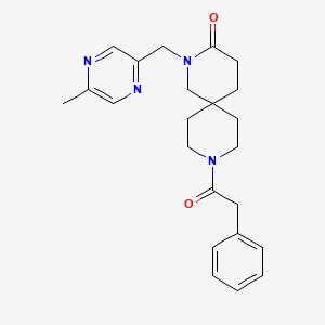 molecular formula C23H28N4O2 B5647995 2-[(5-methylpyrazin-2-yl)methyl]-9-(phenylacetyl)-2,9-diazaspiro[5.5]undecan-3-one 