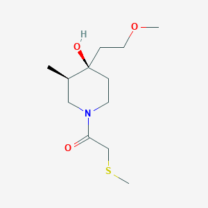molecular formula C12H23NO3S B5648009 (3R*,4R*)-4-(2-methoxyethyl)-3-methyl-1-[(methylthio)acetyl]-4-piperidinol 