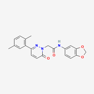 molecular formula C21H19N3O4 B5648017 N-1,3-benzodioxol-5-yl-2-[3-(2,5-dimethylphenyl)-6-oxo-1(6H)-pyridazinyl]acetamide 