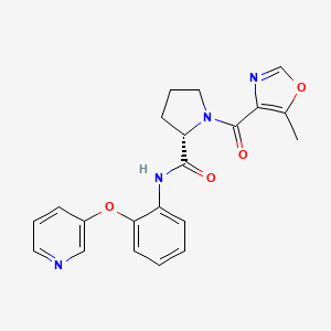 molecular formula C21H20N4O4 B5648038 1-[(5-methyl-1,3-oxazol-4-yl)carbonyl]-N-[2-(pyridin-3-yloxy)phenyl]-L-prolinamide 