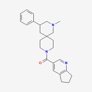 molecular formula C25H31N3O B5648060 9-(6,7-dihydro-5H-cyclopenta[b]pyridin-3-ylcarbonyl)-2-methyl-4-phenyl-2,9-diazaspiro[5.5]undecane 