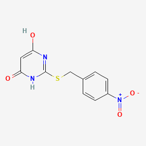 molecular formula C11H9N3O4S B5648069 2-[(4-nitrobenzyl)thio]-4,6-pyrimidinediol 