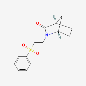 molecular formula C14H17NO3S B5648082 (1S,4R)-2-[2-(phenylsulfonyl)ethyl]-2-azabicyclo[2.2.1]heptan-3-one 