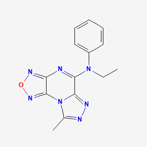 molecular formula C14H13N7O B5648091 N-ethyl-8-methyl-N-phenyl[1,2,5]oxadiazolo[3,4-e][1,2,4]triazolo[4,3-a]pyrazin-5-amine 