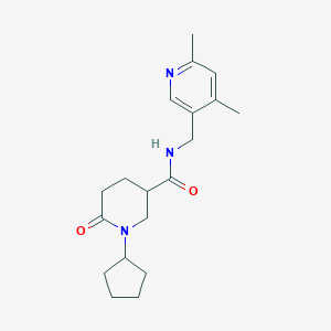 molecular formula C19H27N3O2 B5648092 1-cyclopentyl-N-[(4,6-dimethyl-3-pyridinyl)methyl]-6-oxo-3-piperidinecarboxamide 