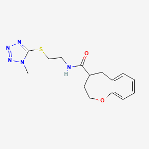 molecular formula C15H19N5O2S B5648093 N-{2-[(1-methyl-1H-tetrazol-5-yl)thio]ethyl}-2,3,4,5-tetrahydro-1-benzoxepine-4-carboxamide 
