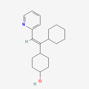 4-[(E)-1-Cyclohexyl-2-(pyridin-2-yl)ethenyl]cyclohexan-1-ol