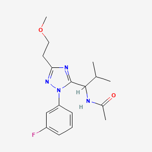 molecular formula C17H23FN4O2 B5648113 N-{1-[1-(3-fluorophenyl)-3-(2-methoxyethyl)-1H-1,2,4-triazol-5-yl]-2-methylpropyl}acetamide 
